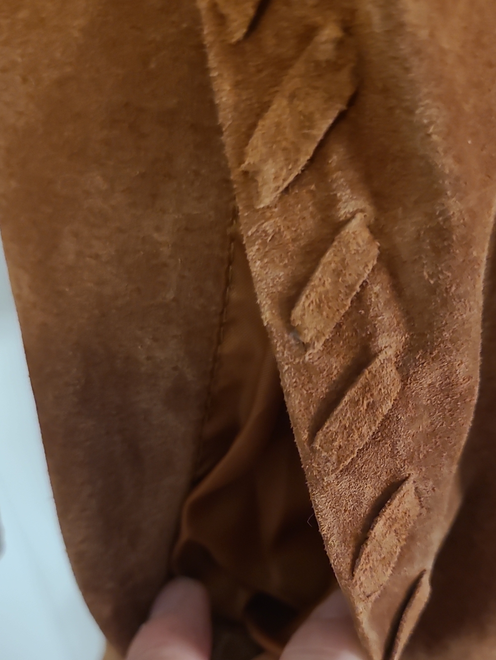 Bob Mackie Fringed Suede Bug Embroidered Brown Jacket - Picture 6 of 10